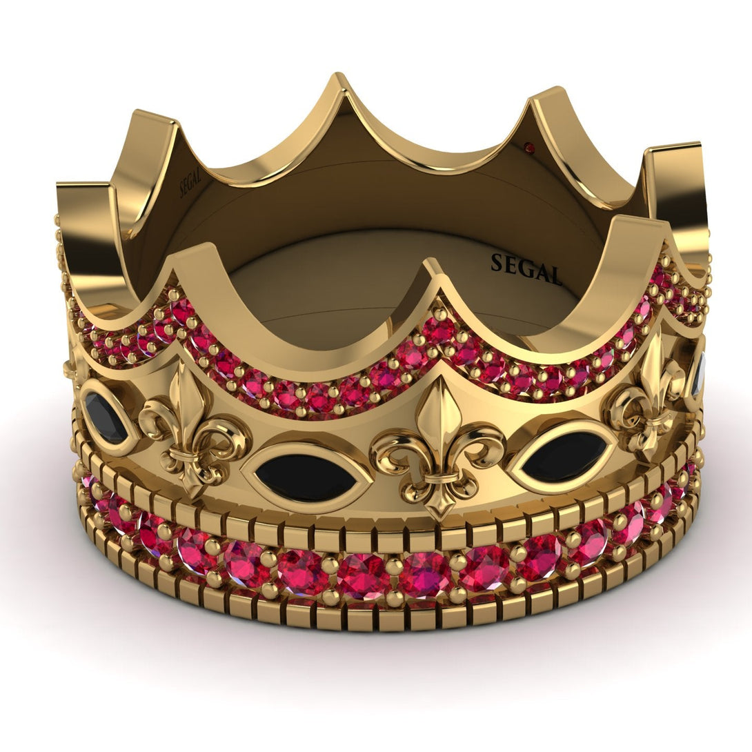 Royal Ruby Crown Ring For Men - Harold No. 52