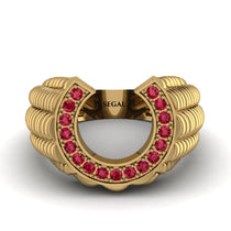 Ruby Men Horseshoe Luck Ring - Gerald No. 10 image 1