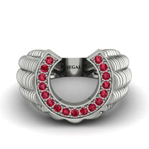 Ruby Men Horseshoe Luck Ring - Gerald No. 12 image 1