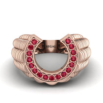 Ruby Men Horseshoe Luck Ring - Gerald No. 11 image 1