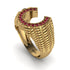 Ruby Men Horseshoe Luck Ring - Gerald No. 10