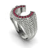 Ruby Men Horseshoe Luck Ring - Gerald No. 12