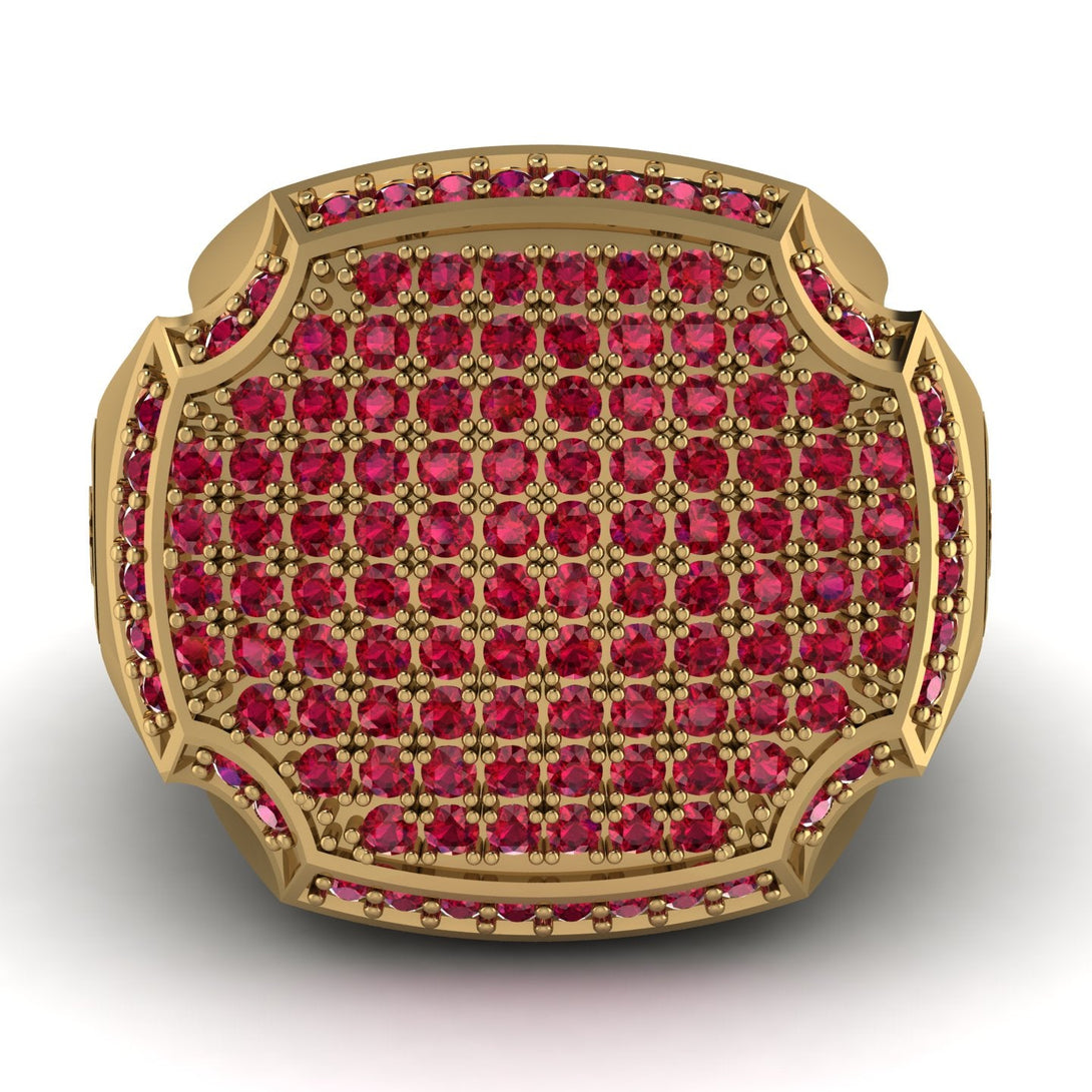 Ruby Men Signet Ring - Carl No. 13