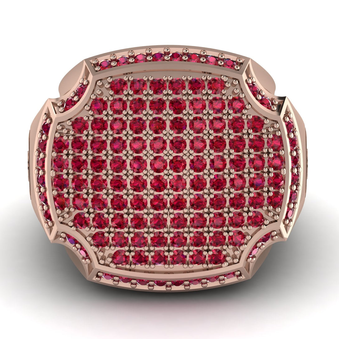 Ruby Men Signet Ring - Carl No. 14