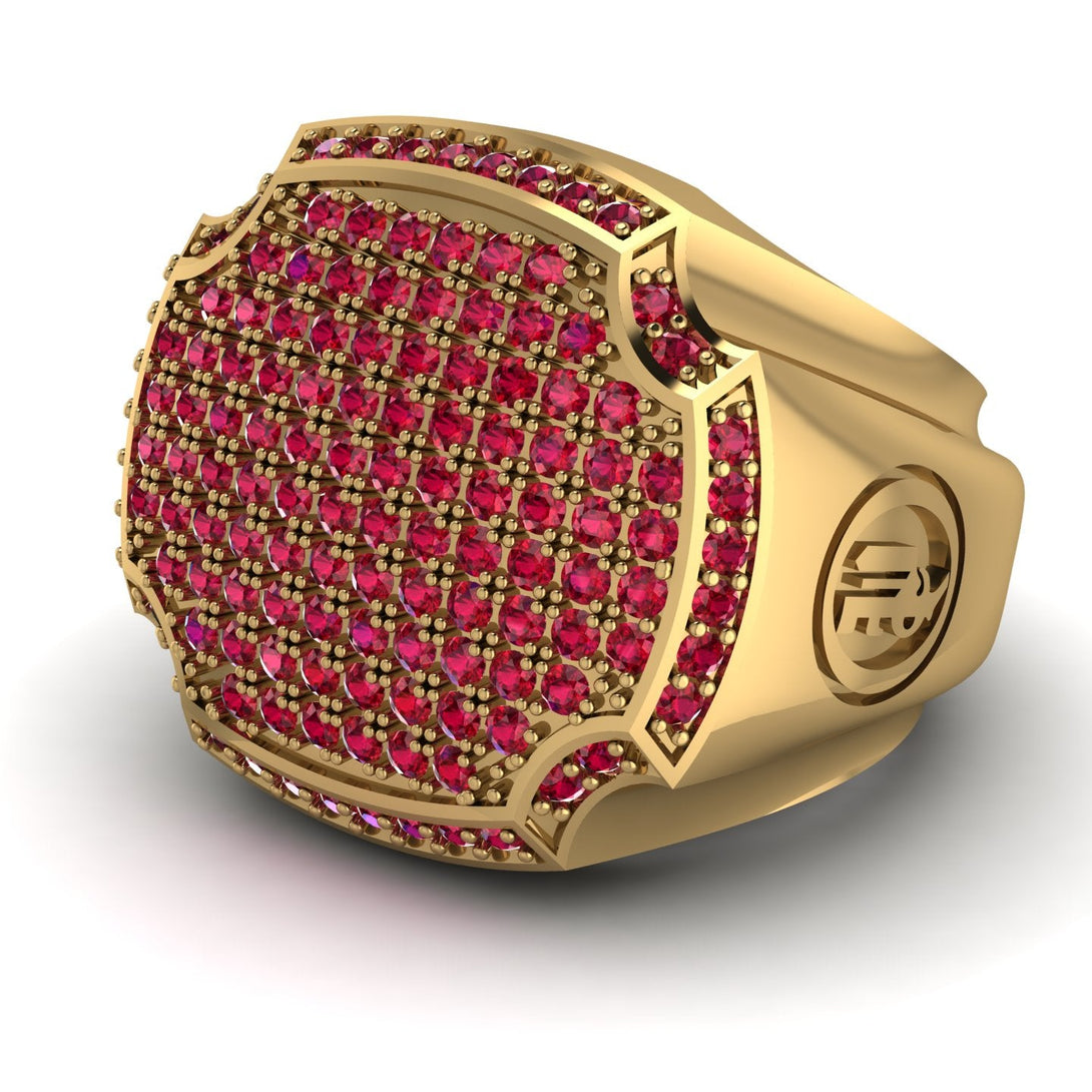 Ruby Men Signet Ring - Carl No. 13