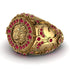 Ruby Royal Lion Men Signet Ring - Terry No. 10