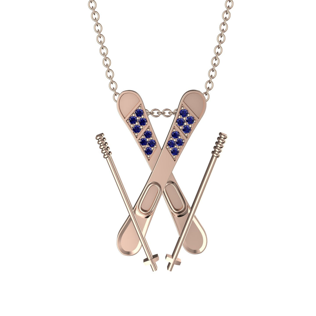 Skis Sapphire Necklace - Zachary No. 14