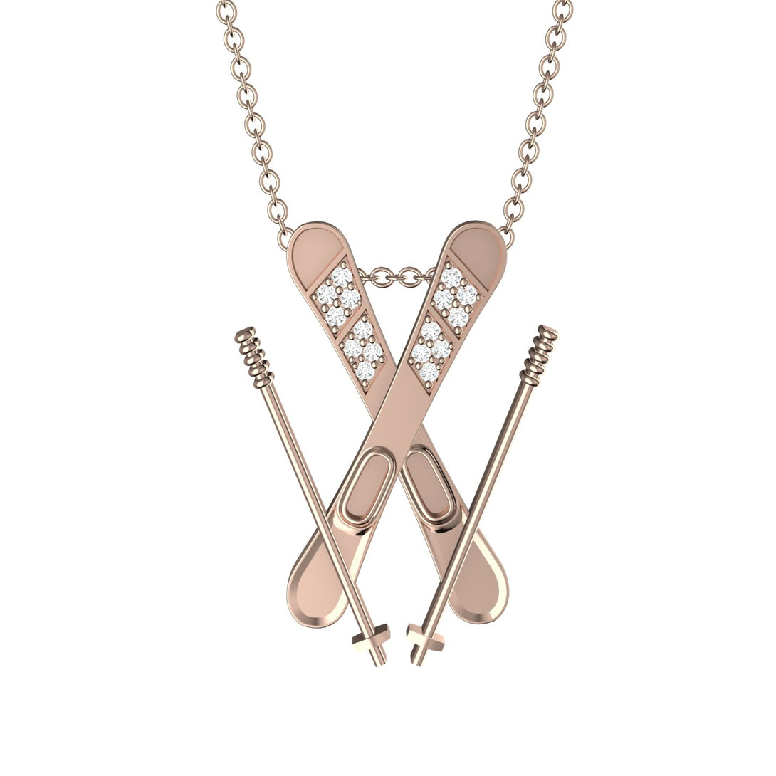 Skis Diamond Necklace - Zachary No. 2
