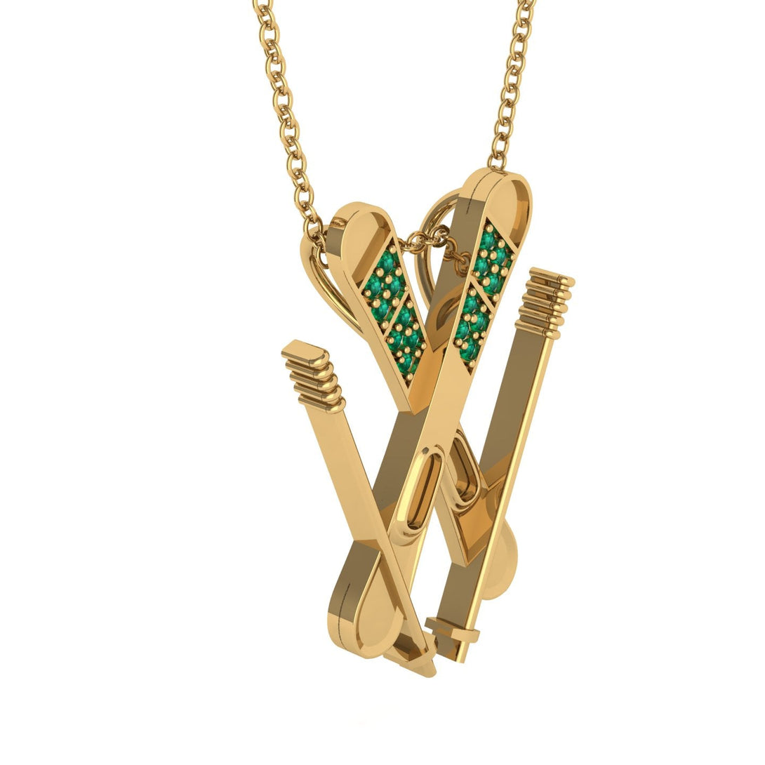 Skis Emerald Necklace - Zachary No. 4
