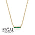 Small Emerald Necklace Bar With - Zahra No. 4