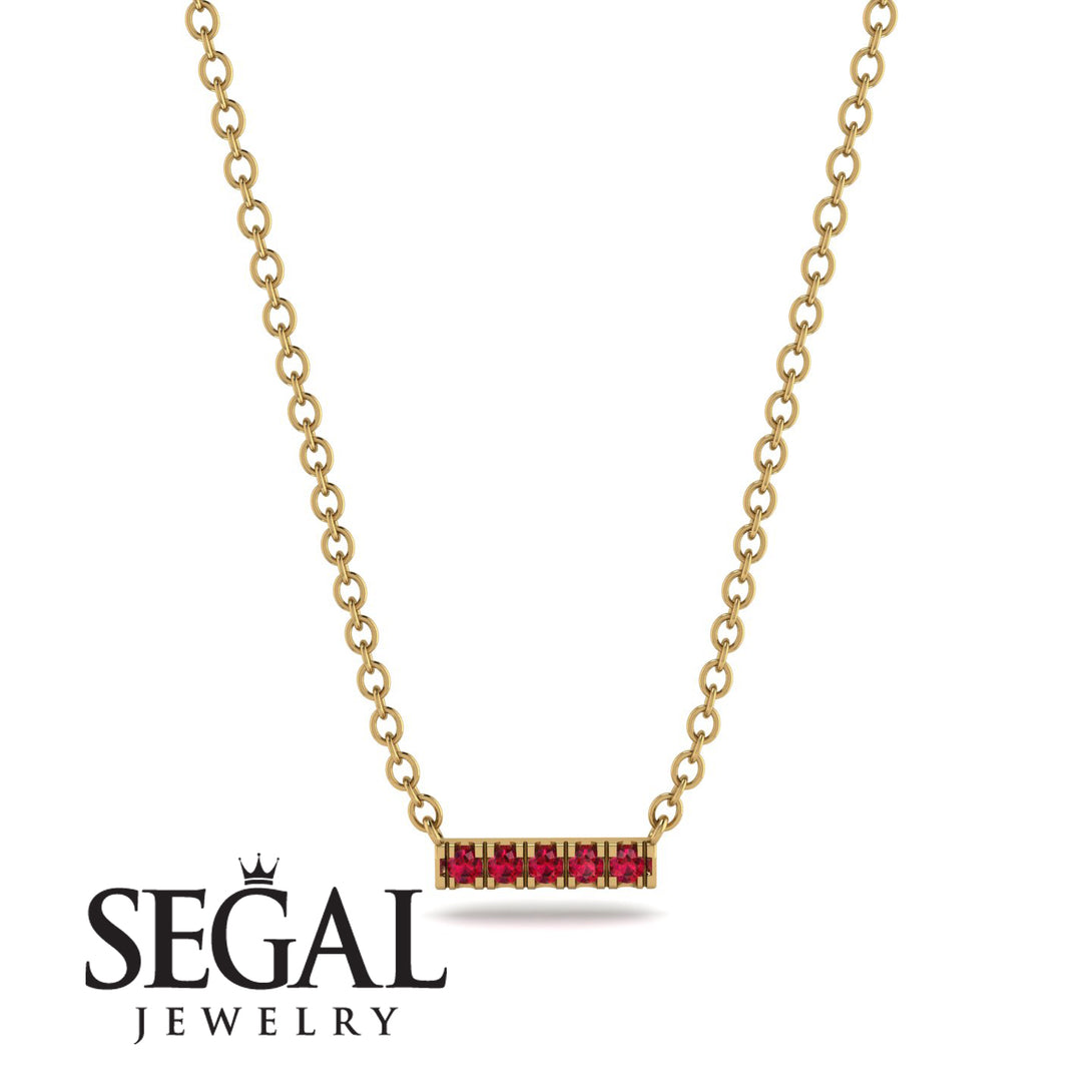 Small Ruby Necklace Bar With - Zahra No. 10
