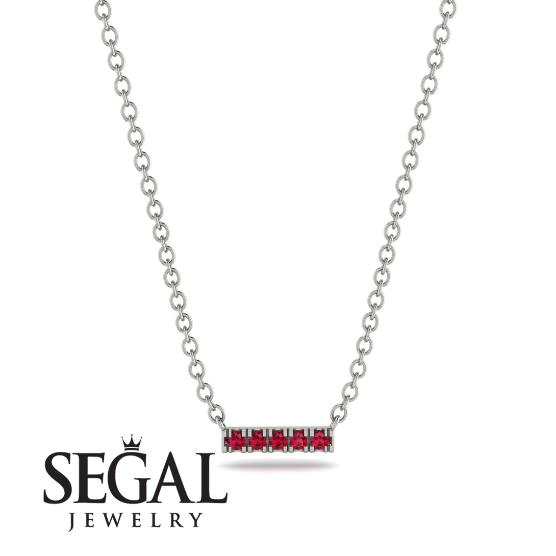 Small Ruby Necklace Bar With - Zahra No. 12
