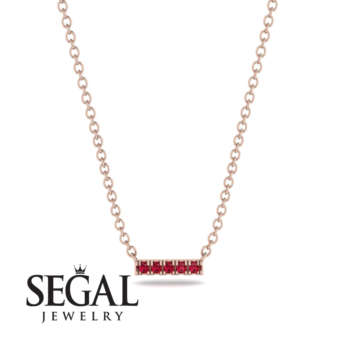 Small Ruby Necklace Bar With - Zahra No. 11