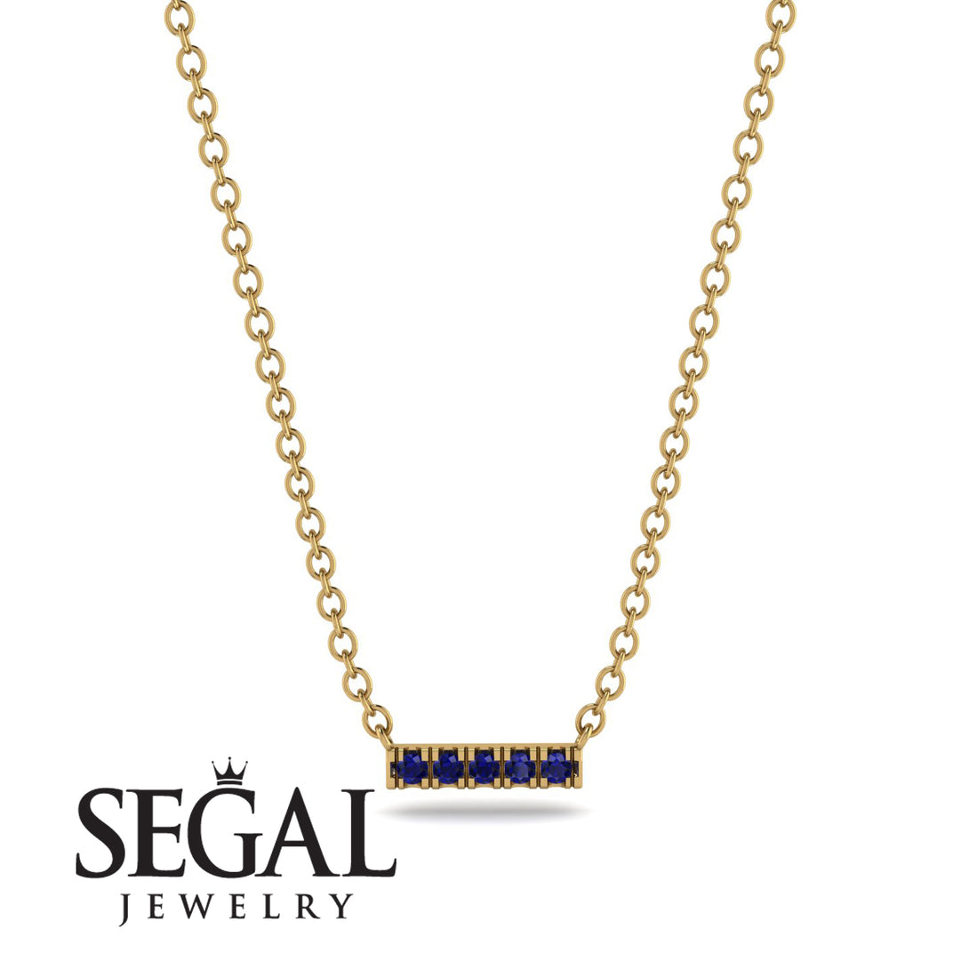 Small Sapphire Necklace Bar With - Zahra No. 13