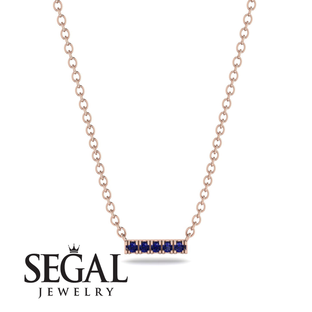 Small Sapphire Necklace Bar With - Zahra No. 14