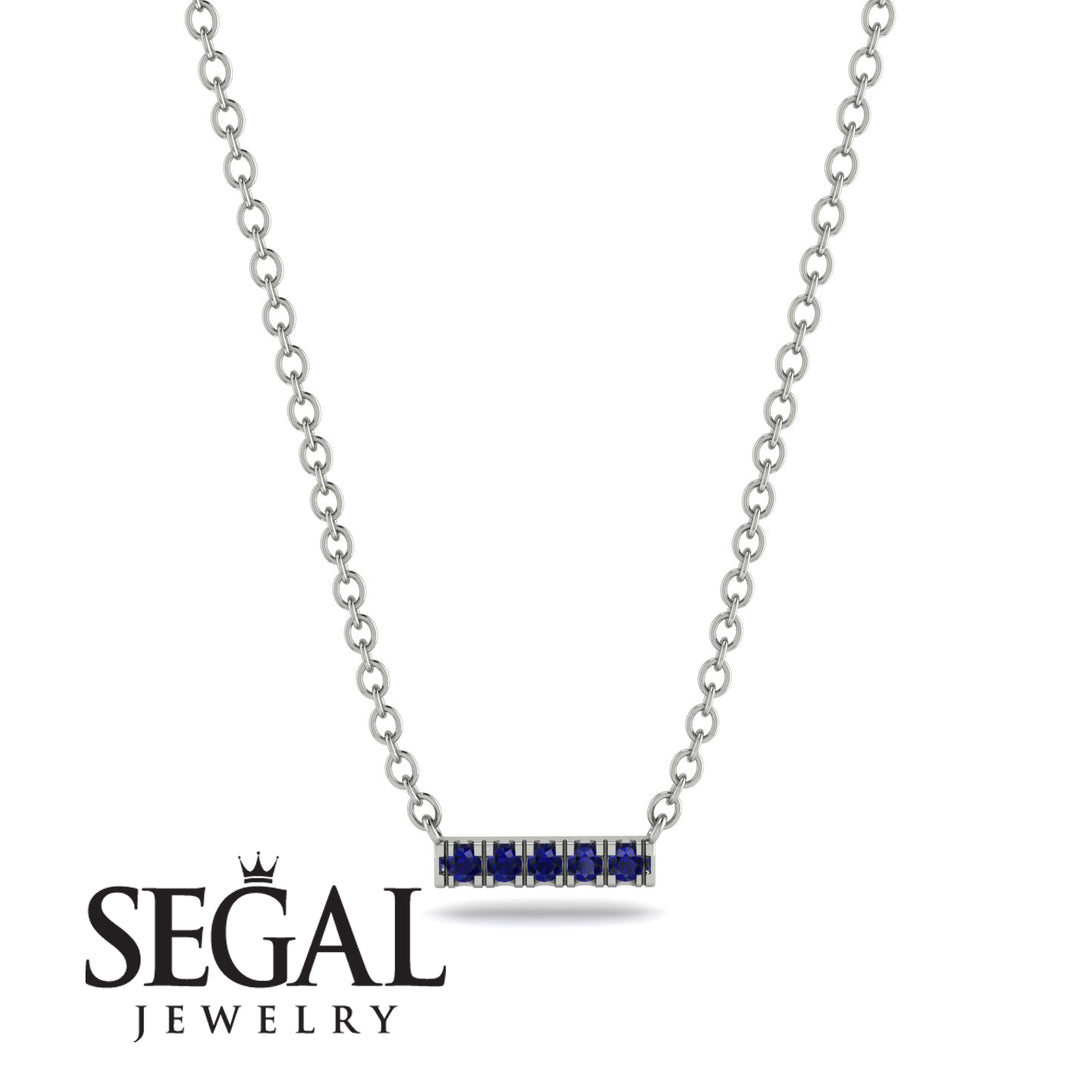 Small Sapphire Necklace Bar With - Zahra No. 15