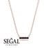 Small Black Diamond Necklace Bar With - Zahra No. 8 image 4