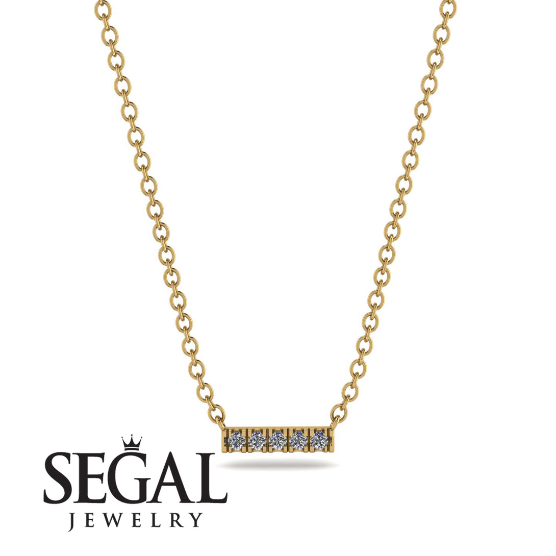 Small Diamond Necklace Bar With - Zahra No. 1
