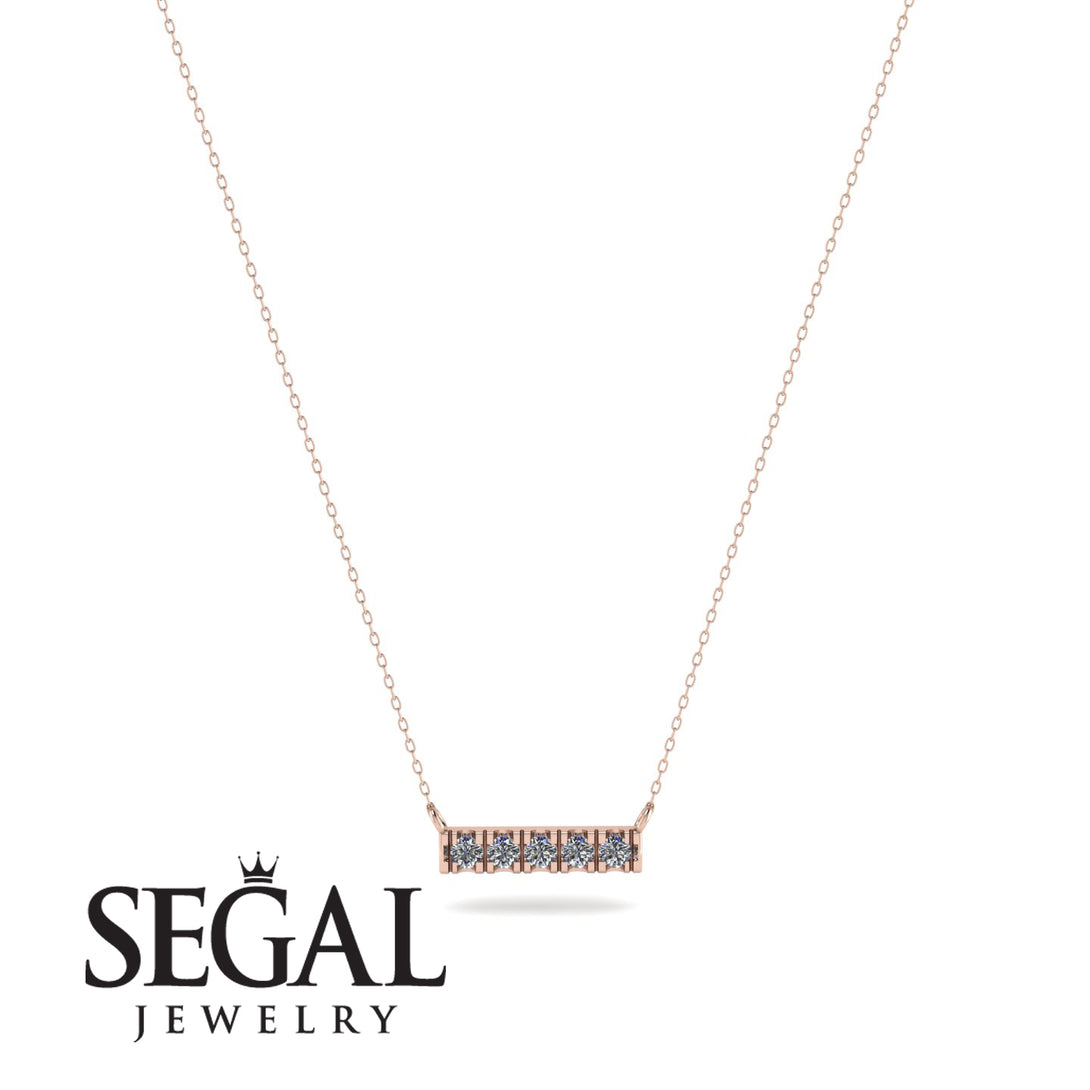 Small Diamond Necklace Bar With - Zahra No. 2