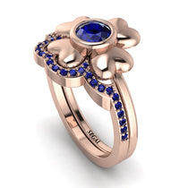 Solid Clower Flower Sapphire Bridal Set - Christine No. 74 image 1
