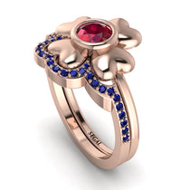 Solid Clower Flower Ruby Bridal Set - Christine No. 71 image 1