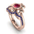 Solid Clower Flower Ruby Bridal Set - Christine No. 71