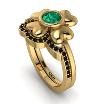 Solid Clower Flower Emerald Bridal Set - Christine No. 34 image 1