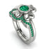 Solid Clower Flower Emerald Bridal Set - Christine No. 21