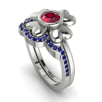Solid Clower Flower Ruby Bridal Set - Christine No. 72 image 1