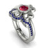 Solid Clower Flower Ruby Bridal Set - Christine No. 72 image 1