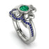 Solid Clower Flower Emerald Bridal Set - Christine No. 66 image 1