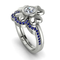 Solid Clower Flower Diamond Bridal Set - Christine No. 63 image 1