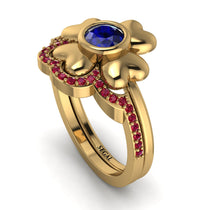 Solid Clower Flower Sapphire Bridal Set - Christine No. 58 image 1