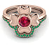 Solid Clower Flower Ruby Bridal Set - Christine No. 26