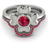 Solid Clower Flower Ruby Bridal Set - Christine No. 57