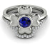 Solid Clower Flower Sapphire Bridal Set - Christine No. 15