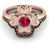 Solid Clower Flower Ruby Bridal Set - Christine No. 41 image 2