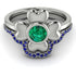 Solid Clower Flower Emerald Bridal Set - Christine No. 66