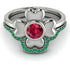 Solid Clower Flower Ruby Bridal Set - Christine No. 27 image 2