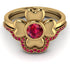 Solid Clower Flower Ruby Bridal Set - Christine No. 55