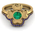 Solid Clower Flower Emerald Bridal Set - Christine No. 64