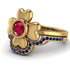 Solid Clower Flower Ruby Bridal Set - Christine No. 70