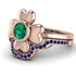 Solid Clower Flower Emerald Bridal Set - Christine No. 65