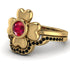Solid Clower Flower Ruby Bridal Set - Christine No. 40