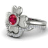 Solid Clower Flower Ruby Bridal Set - Christine No. 12
