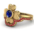 Solid Clower Flower Sapphire Bridal Set - Christine No. 58