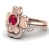 Solid Clower Flower Ruby Bridal Set - Christine No. 11