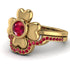 Solid Clower Flower Ruby Bridal Set - Christine No. 55