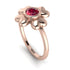 Solid Clower Flower Ruby Engagement Ring - Christine No. 11 image 1