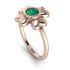 Solid Clower Flower Emerald Engagement Ring - Christine No. 5